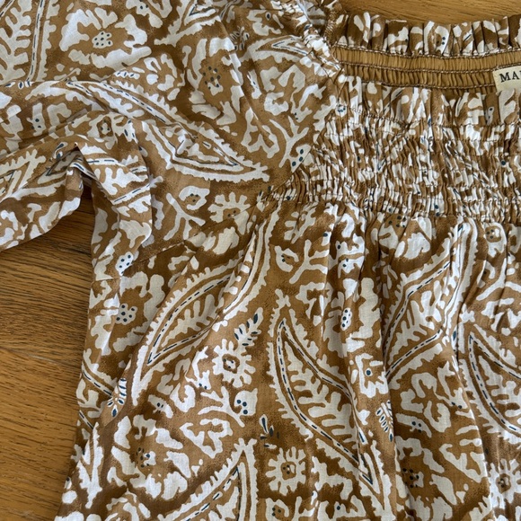 Marea by Liz Joy Brown and White Leaf Print Blouse - Picture 8 of 10